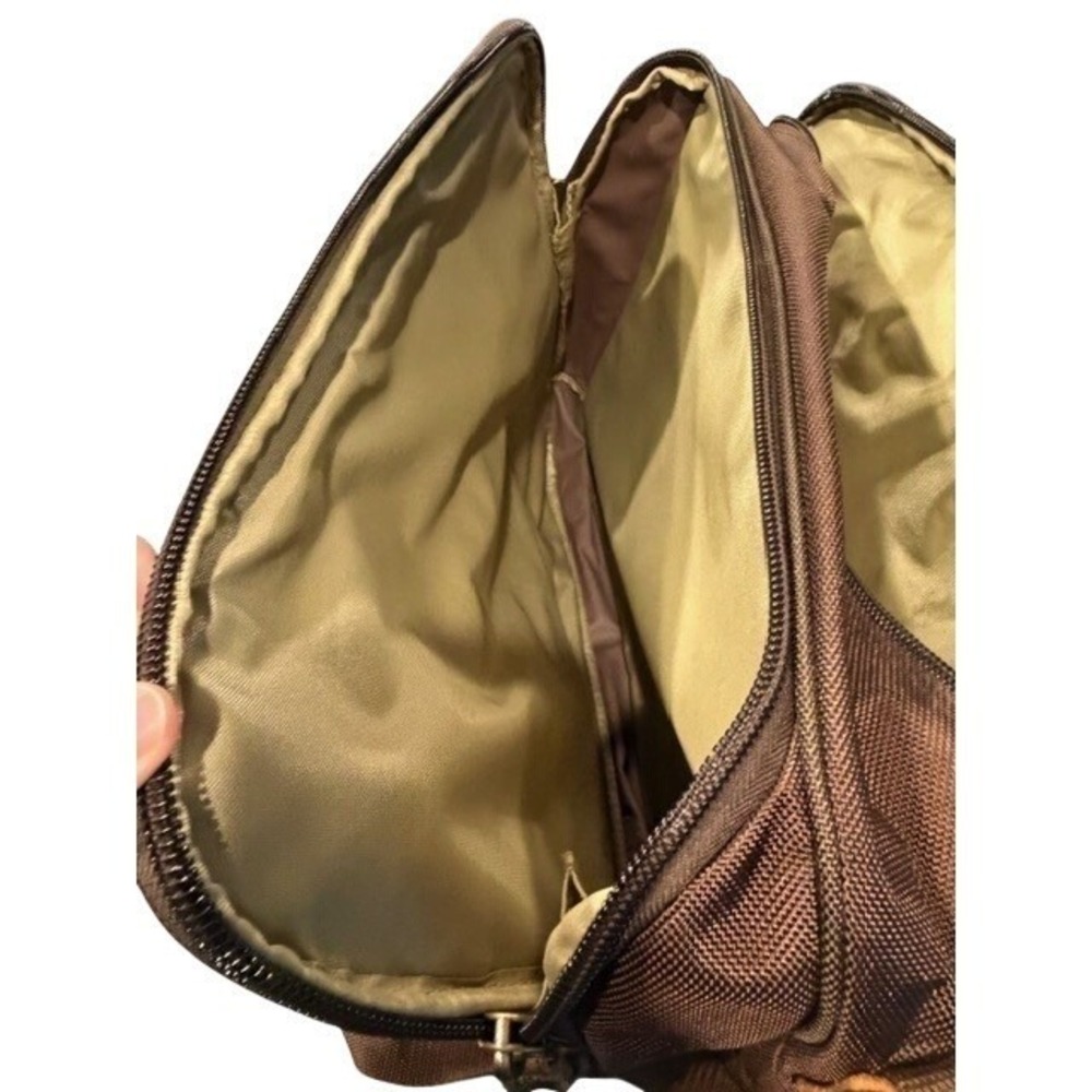 Mossy Oak High Sierra Sport Brown Nylon Leather Satchel Bag Laptop Meeting EUC - Picture 8 of 11